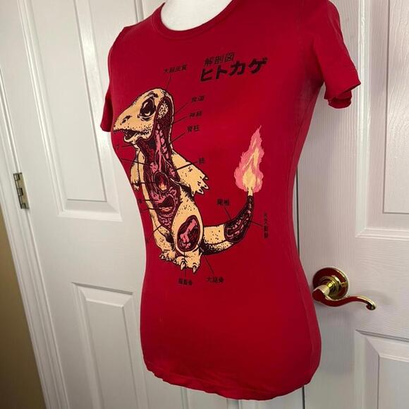 Vintage Japanese Charmander Anatomy T-Shirt - Picture 2 of 5